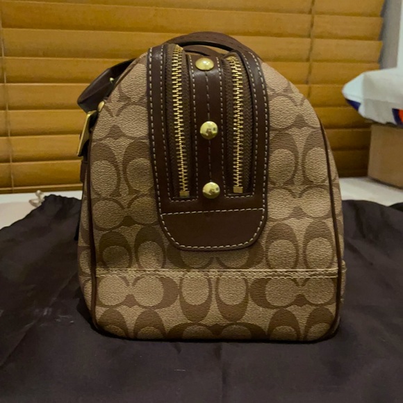 Coach Large Double Zip Satchel - Brown PVC - Picture 2 of 11